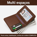 Carteira de Couro Porta-Cartão Premium — Marrom