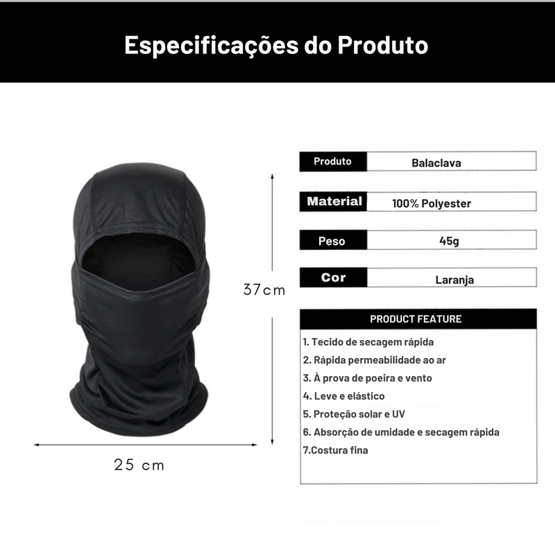 Bala Clava | Touca Ninja | Balaclava Premium | Kit Com 02 Un | Preto
