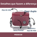 Bolsa térmica vermelha detalhes