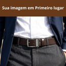 Cinto marrom em look social