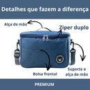 Bolsa térmica azul detalhes