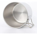 Caneca de Camping 500 ml em Aço Inox 304 — Alças Dobráveis
