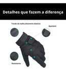 Luvas táticas pretas malha elástica