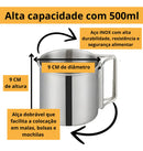 Caneca de Camping 500 ml em Aço Inox 304 — Alças Dobráveis