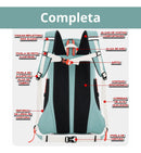Mochila 40L verde costas e alças