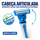 Detalhe da cabeça flexível do aparelho de barbear