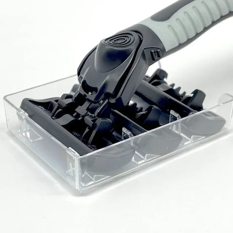 Navalha clássica de segurança com 6 laminas, para homens e mulheres, remoção de pelos, 36 lâminas de barbear, barbeador manual, navalha de segurança