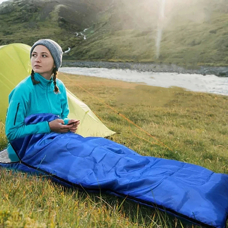 Saco de dormir de acampamento, leve, 4 estações, saco de dormir de inverno