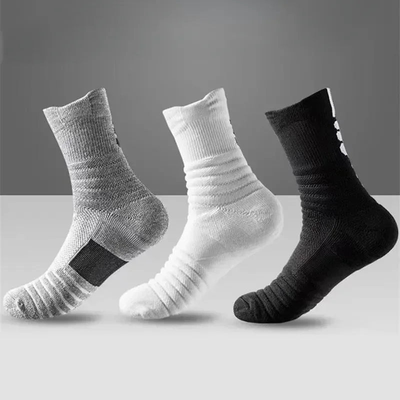 Kit3 PARES Meias antiderrapantes para esportes, meias masculinas e femininas de algodão, curtas e longas, para trekking, futebol, basquete, esportes, respiráveis e desodorantes, 39-45