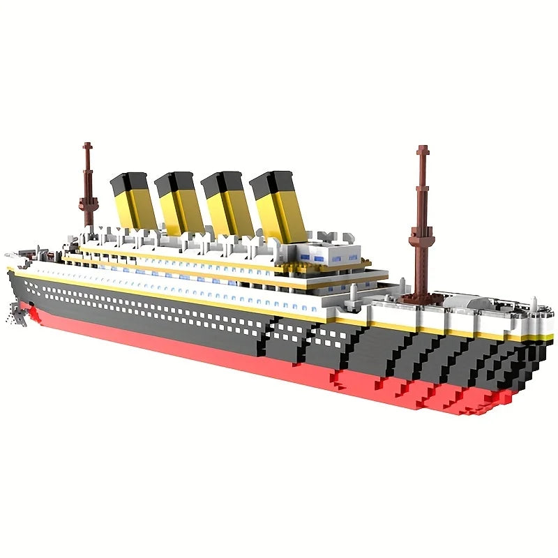 Brinquedo de montagem de blocos de construção Titanic gigante menino menina quebra-cabeça modelo de navio de cruzeiro 607 Peças