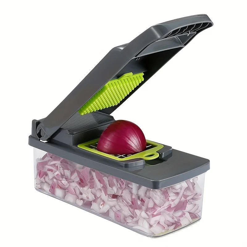16 em 1 picador multifuncional de vegetais, cebola, batata, ralador de qualidade alimentar, cozinha, fatiador de vegetais