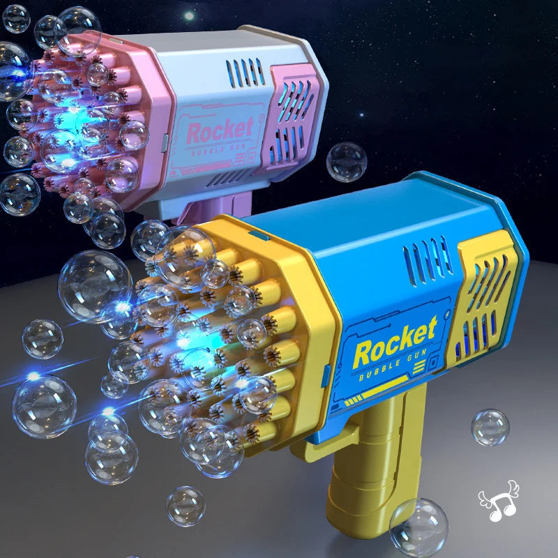 Máquina de bolha de luz espacial totalmente automática, portátil, 40 buracos, brinquedos infantis elétricos, sem bateria, sem bolha de água