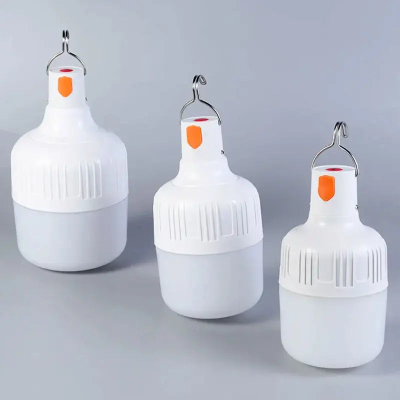 Lâmpada led luz de acampamento recarregável lanternas portáteis lâmpada com gancho