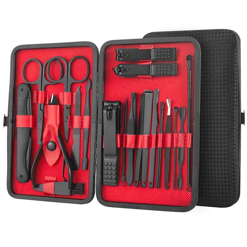 Conjunto de cortador de unhas de aço inoxidável ferramenta de beleza conjunto portátil kits de preparação profissional, kit de unhas de viagem