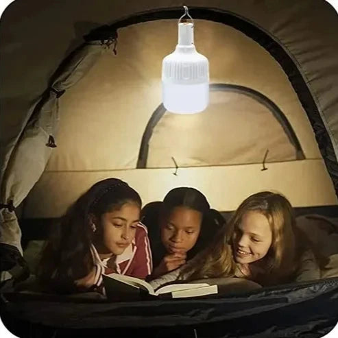 Lâmpada led luz de acampamento recarregável lanternas portáteis lâmpada com gancho