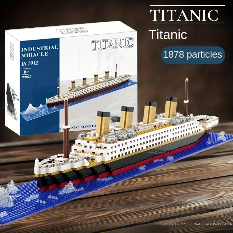 Brinquedo de montagem de blocos de construção Titanic gigante menino menina quebra-cabeça modelo de navio de cruzeiro 607 Peças
