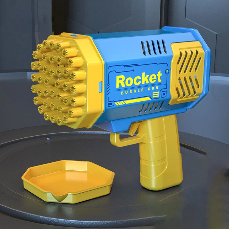 Máquina de bolha de luz espacial totalmente automática, portátil, 40 buracos, brinquedos infantis elétricos, sem bateria, sem bolha de água
