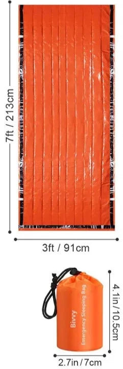 Saco de dormir de emergência ultra impermeável, cobertor mylar térmico leve sobrevivência