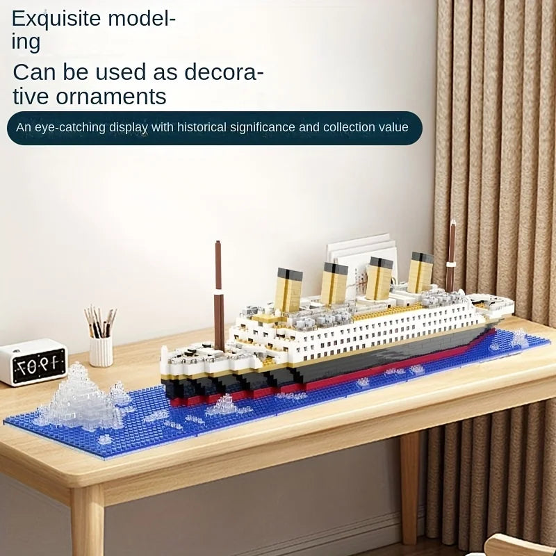 Brinquedo de montagem de blocos de construção Titanic gigante menino menina quebra-cabeça modelo de navio de cruzeiro 607 Peças