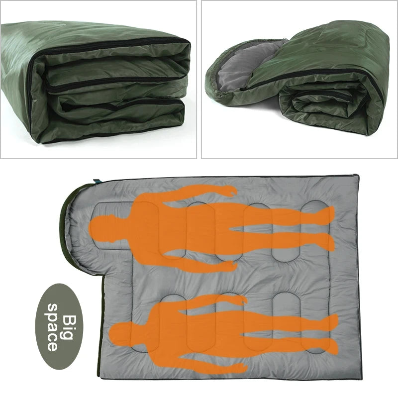 Saco de dormir de acampamento, leve, 4 estações, saco de dormir de inverno
