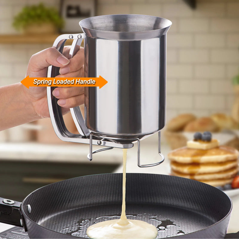 Dispensador de massa e molhos de aço 600ml com funil válvula