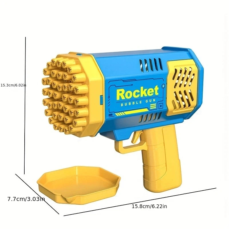 Máquina de bolha de luz espacial totalmente automática, portátil, 40 buracos, brinquedos infantis elétricos, sem bateria, sem bolha de água