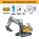 Escavadeira de controle remoto | Brinquedo realista PREMIUM