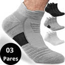 Kit3 PARES Meias antiderrapantes para esportes, meias masculinas e femininas de algodão, curtas e longas, para trekking, futebol, basquete, esportes, respiráveis e desodorantes, 39-45