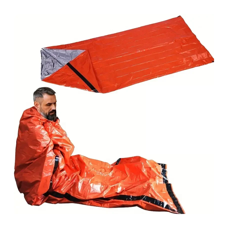 Saco de dormir de emergência ultra impermeável, cobertor mylar térmico